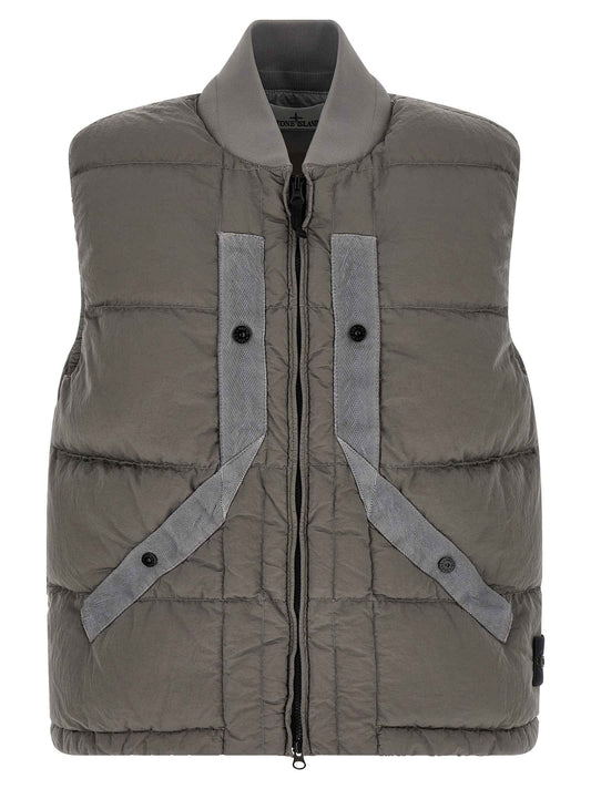 Gray Polyamide Sleeveless Jacket
