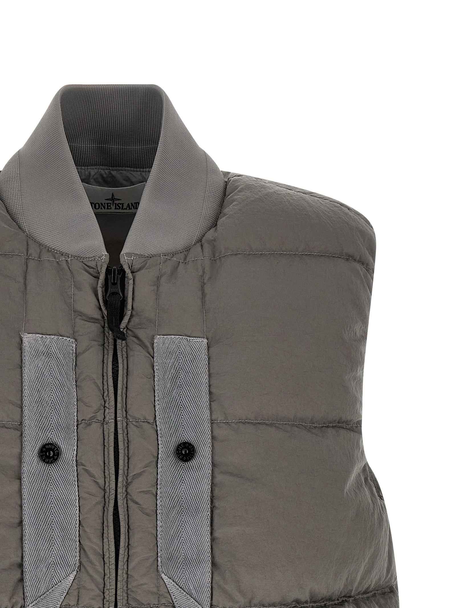 Gray Polyamide Sleeveless Jacket