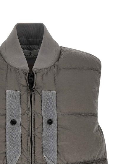 Gray Polyamide Sleeveless Jacket