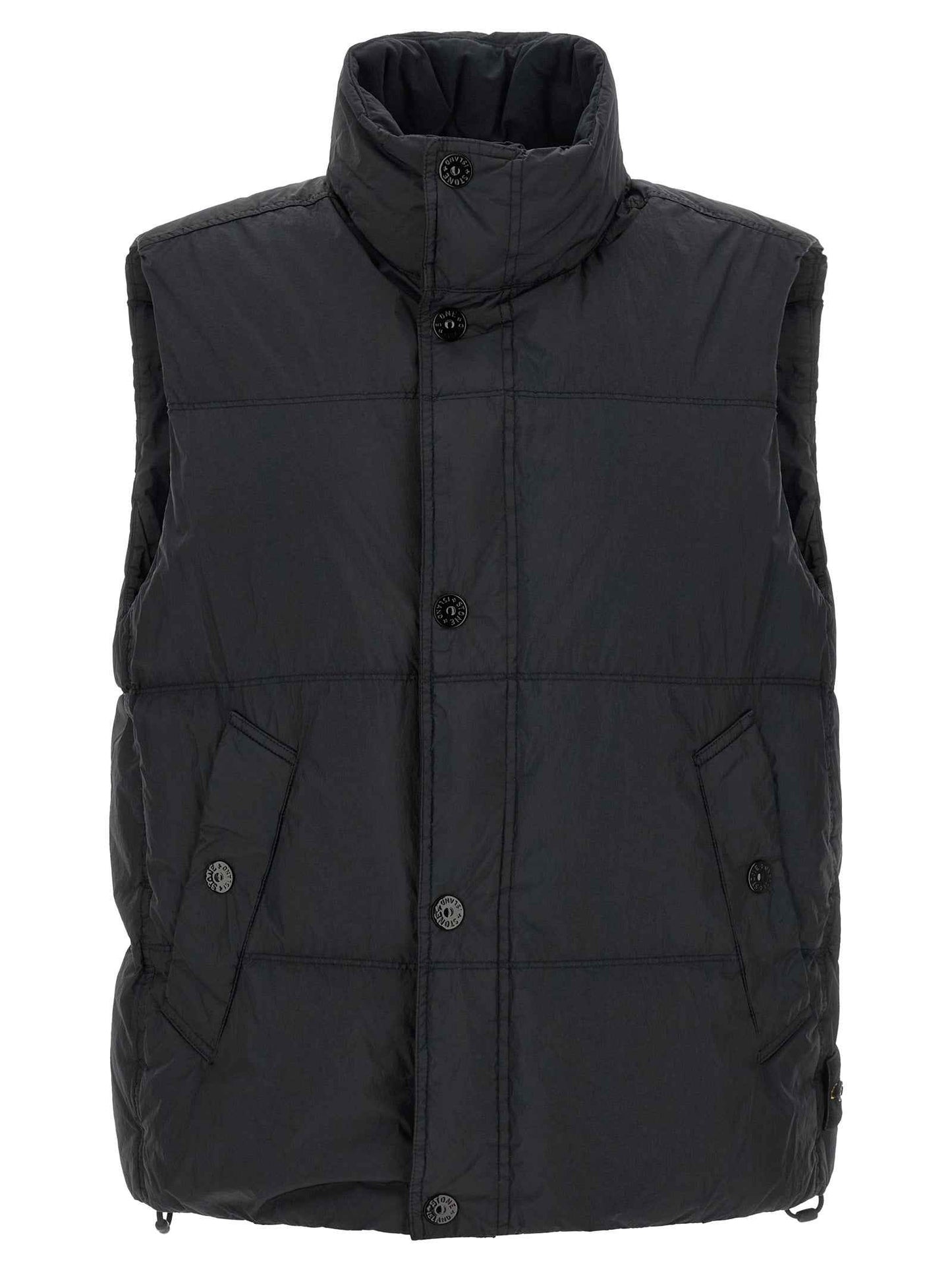 Blue Polyamide Sleeveless Jacket