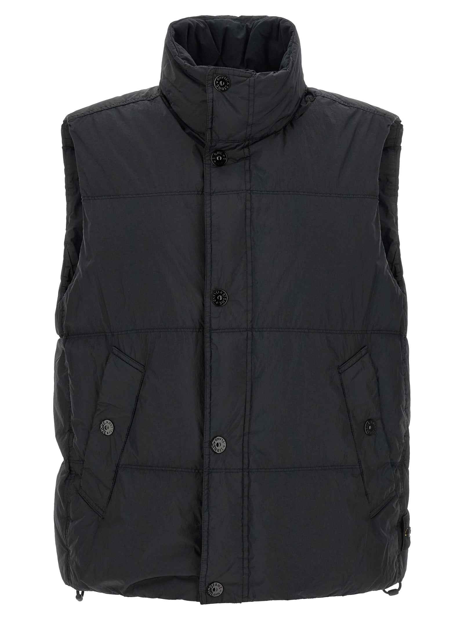 Blue Polyamide Sleeveless Jacket