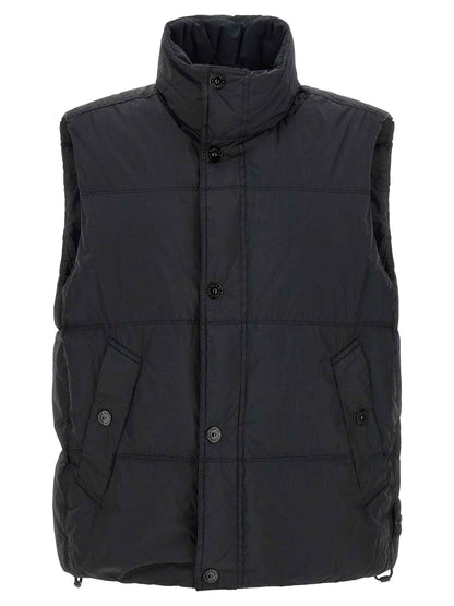 Blue Polyamide Sleeveless Jacket