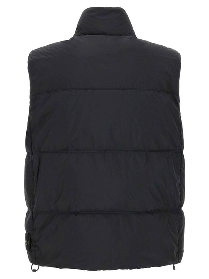 Blue Polyamide Sleeveless Jacket