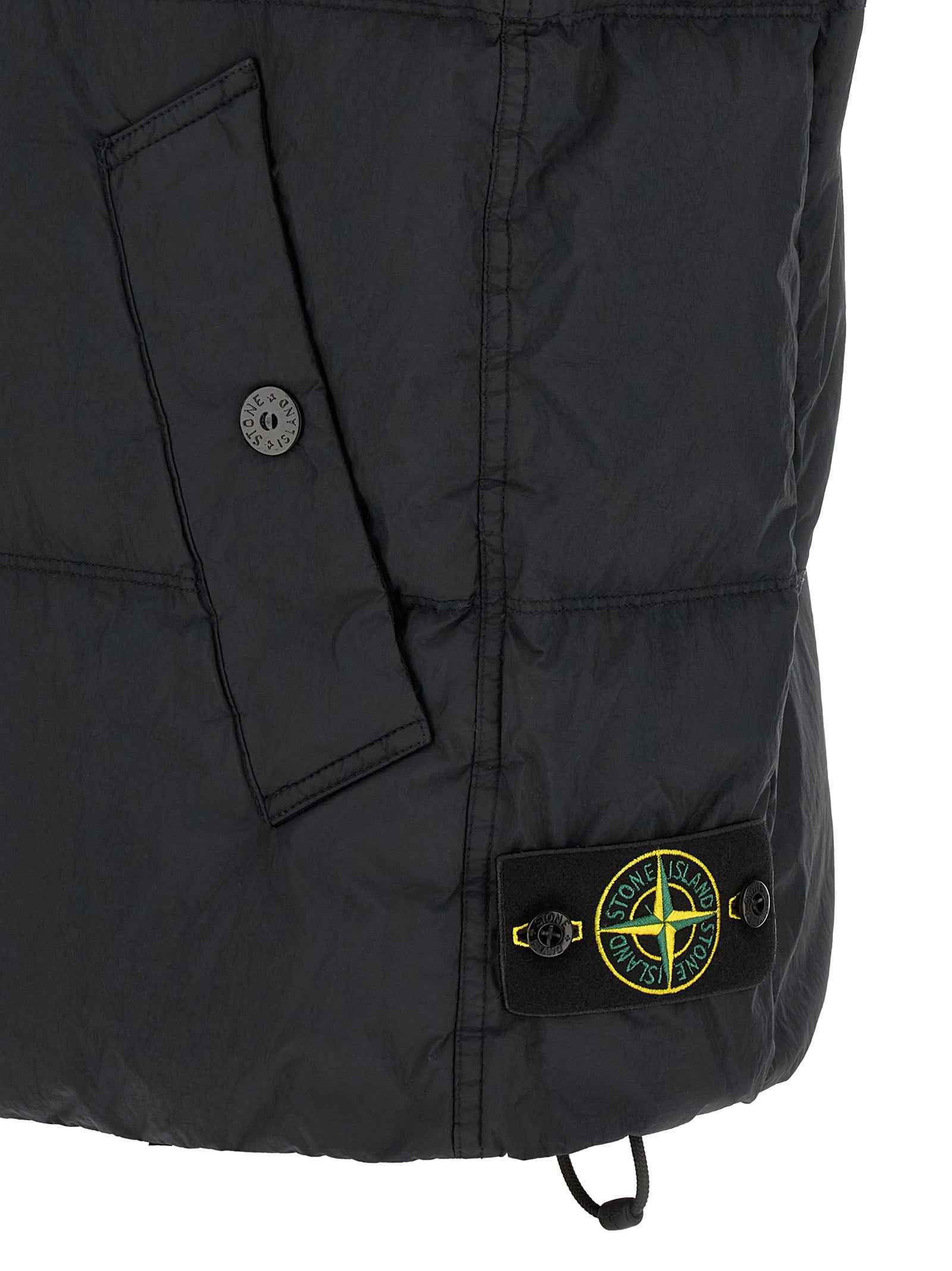 Blue Polyamide Sleeveless Jacket