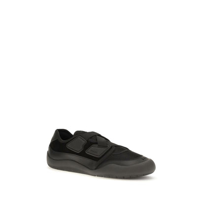 Black Nylon Low Top Sneakers