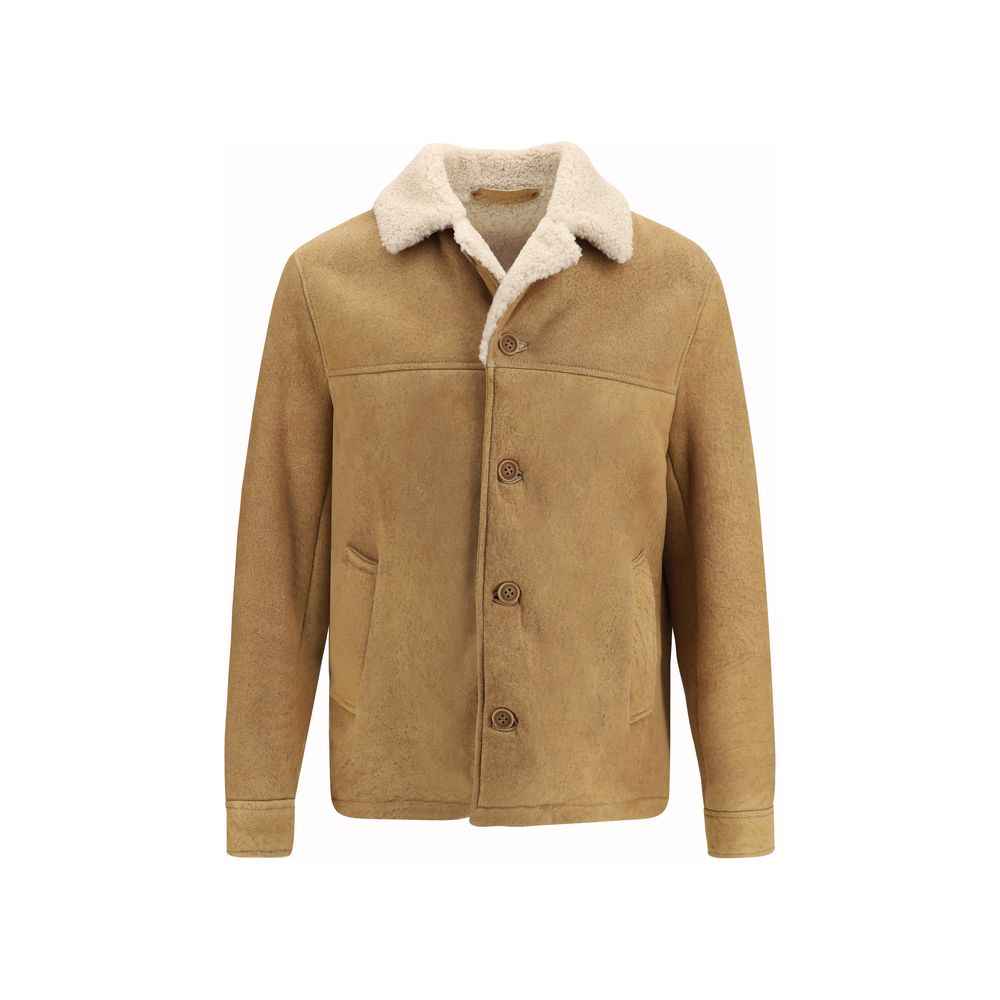 Brown Leather Full-Length Jacket