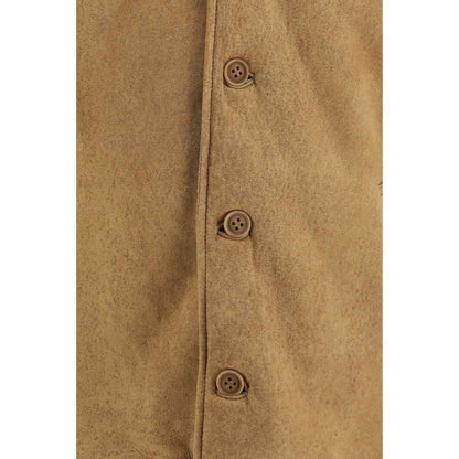 Brown Leather Full-Length Jacket