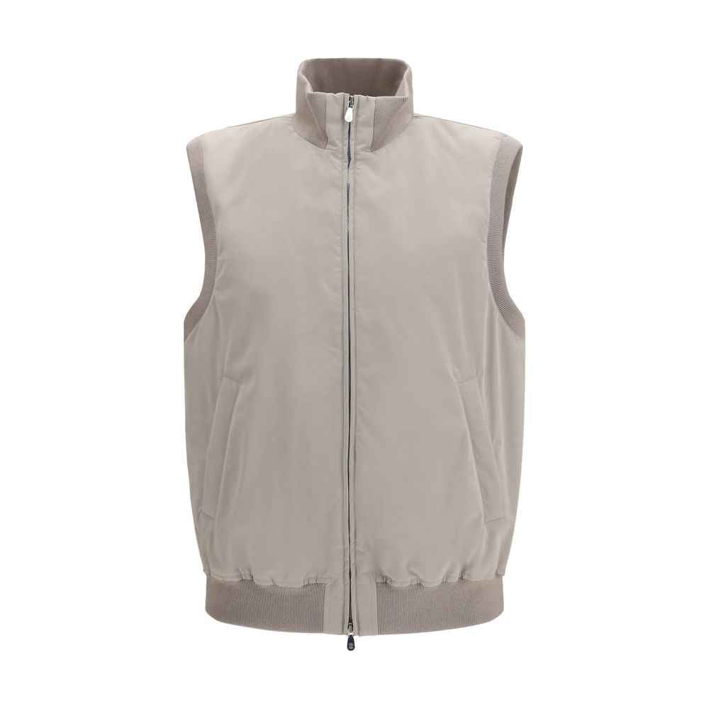 Gray Polyester Sleeveless Jacket