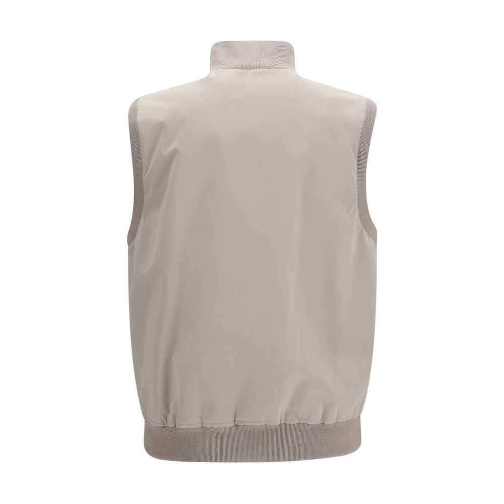 Gray Polyester Sleeveless Jacket