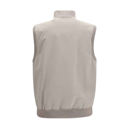 Gray Polyester Sleeveless Jacket