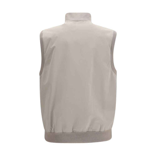 Gray Polyester Sleeveless Jacket
