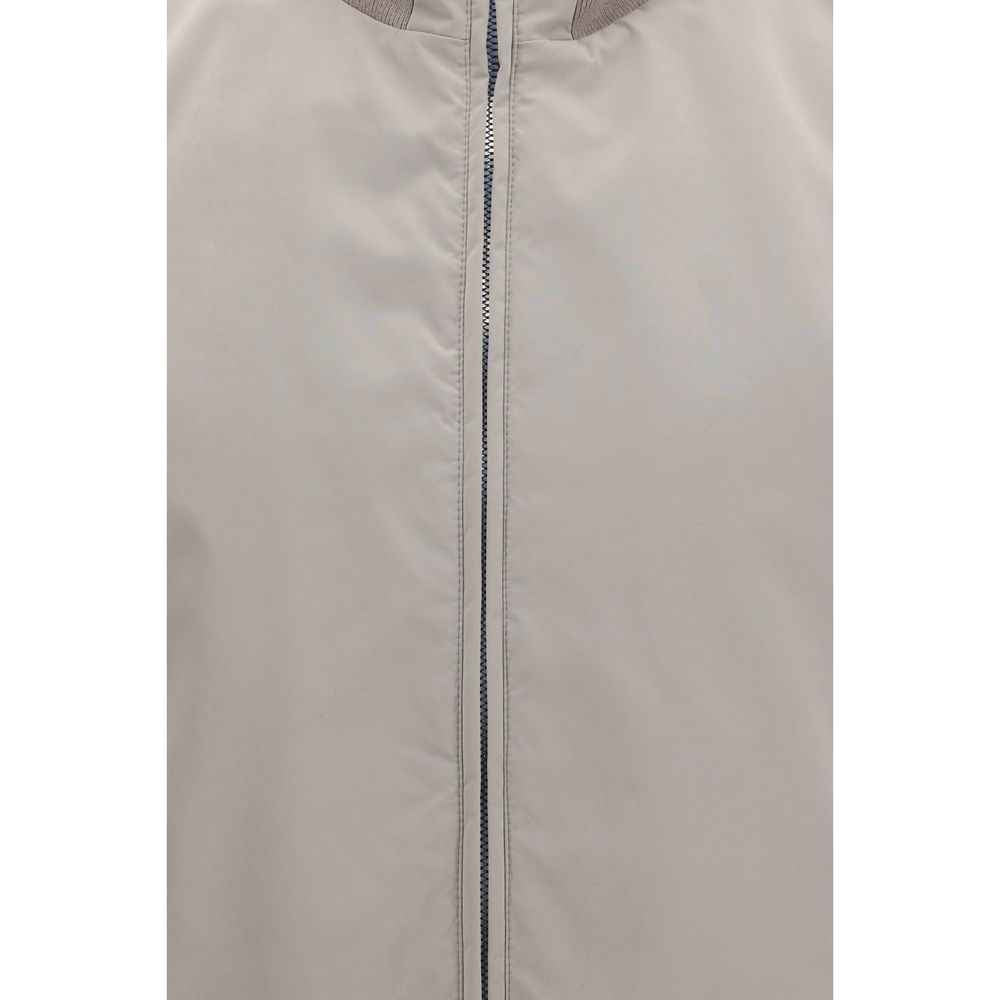 Gray Polyester Sleeveless Jacket