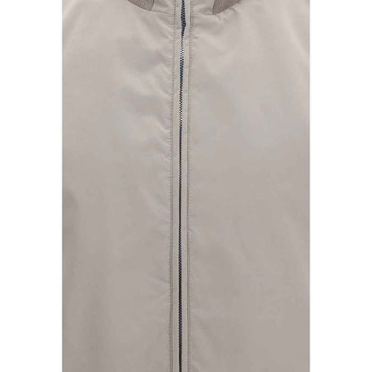 Gray Polyester Sleeveless Jacket