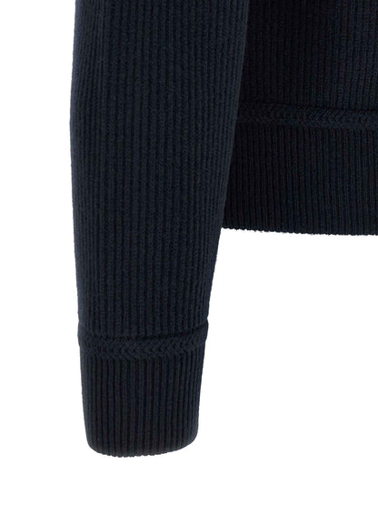 Blue Virgin Wool Full-Length Jacket