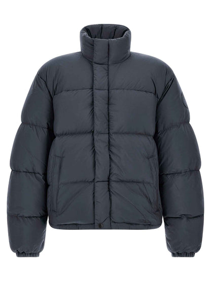 Gray Polyamide Full-Length Jacket