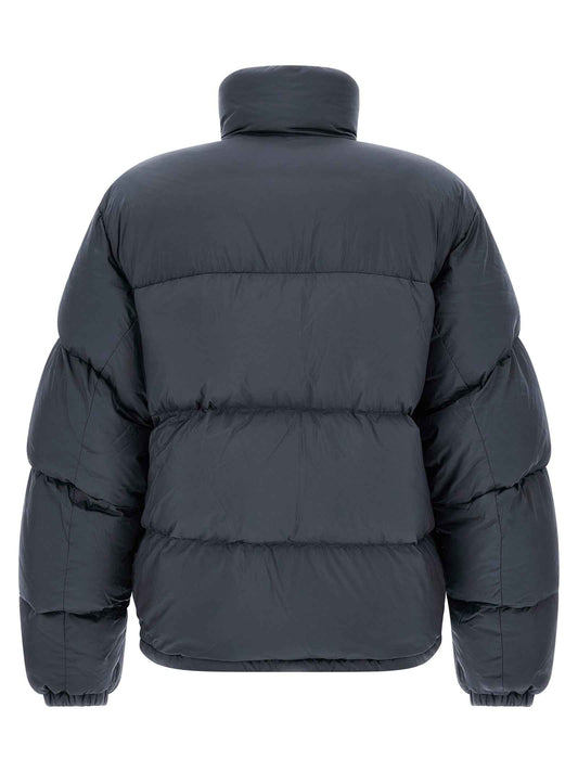 Gray Polyamide Full-Length Jacket