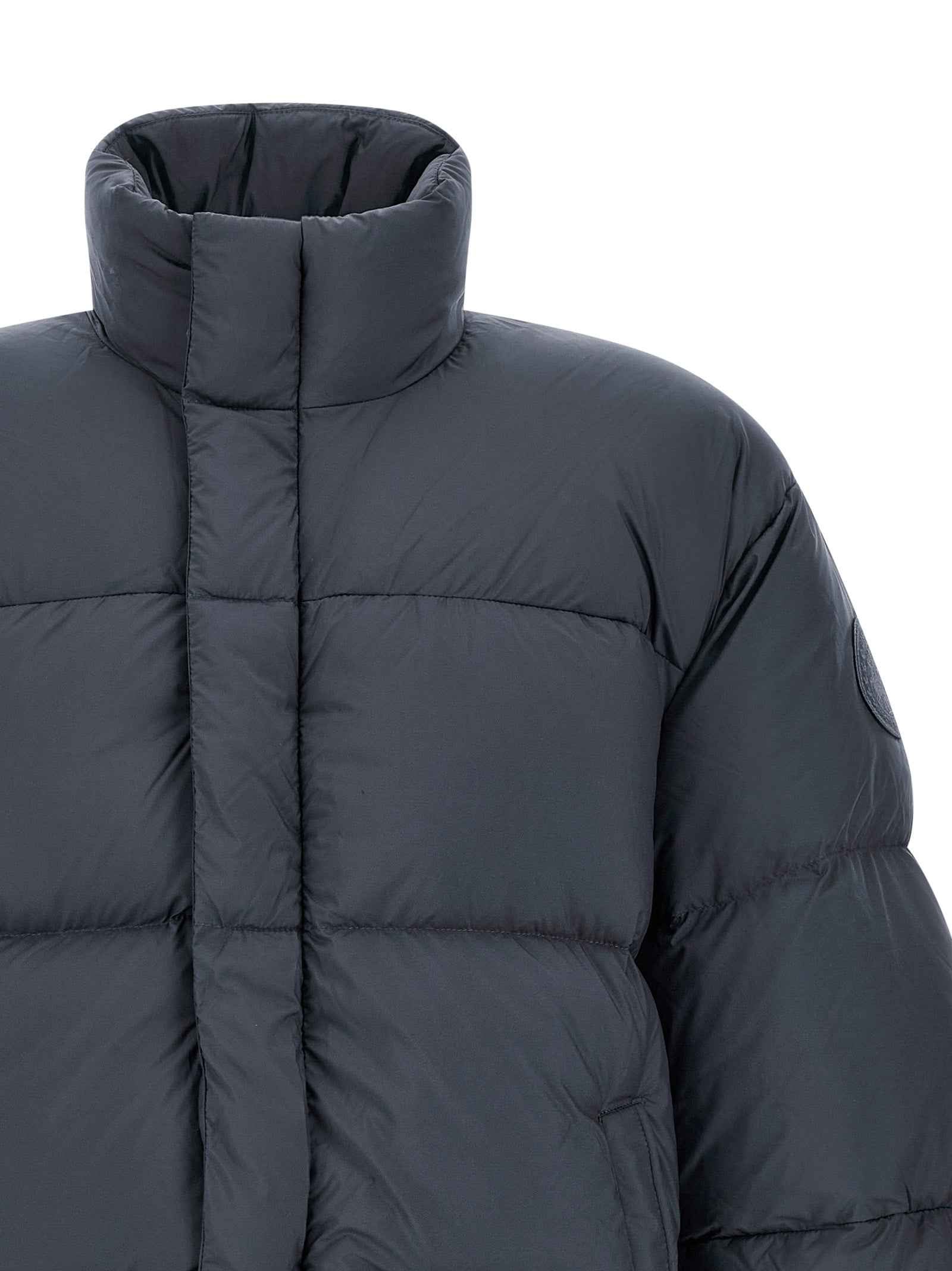 Gray Polyamide Full-Length Jacket