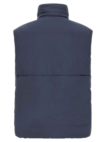 Blue Polyamide Sleeveless Jacket