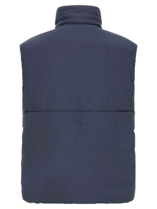 Blue Polyamide Sleeveless Jacket