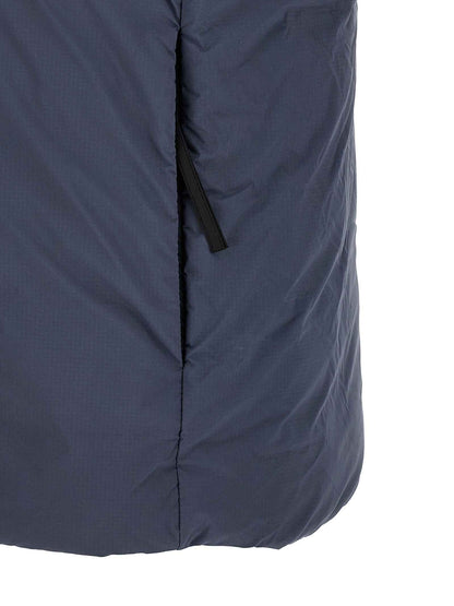 Blue Polyamide Sleeveless Jacket