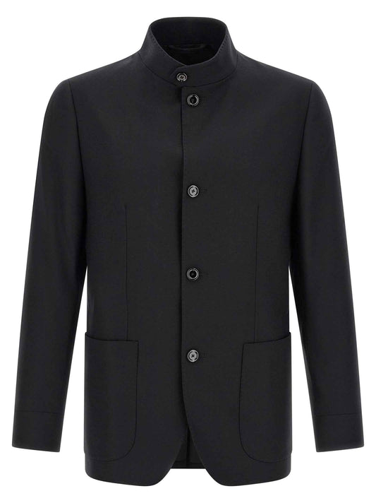 Black Cashmere Full-Length Jacket