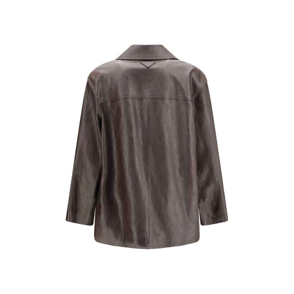 Black Wool Oves Aries Leather Jacket