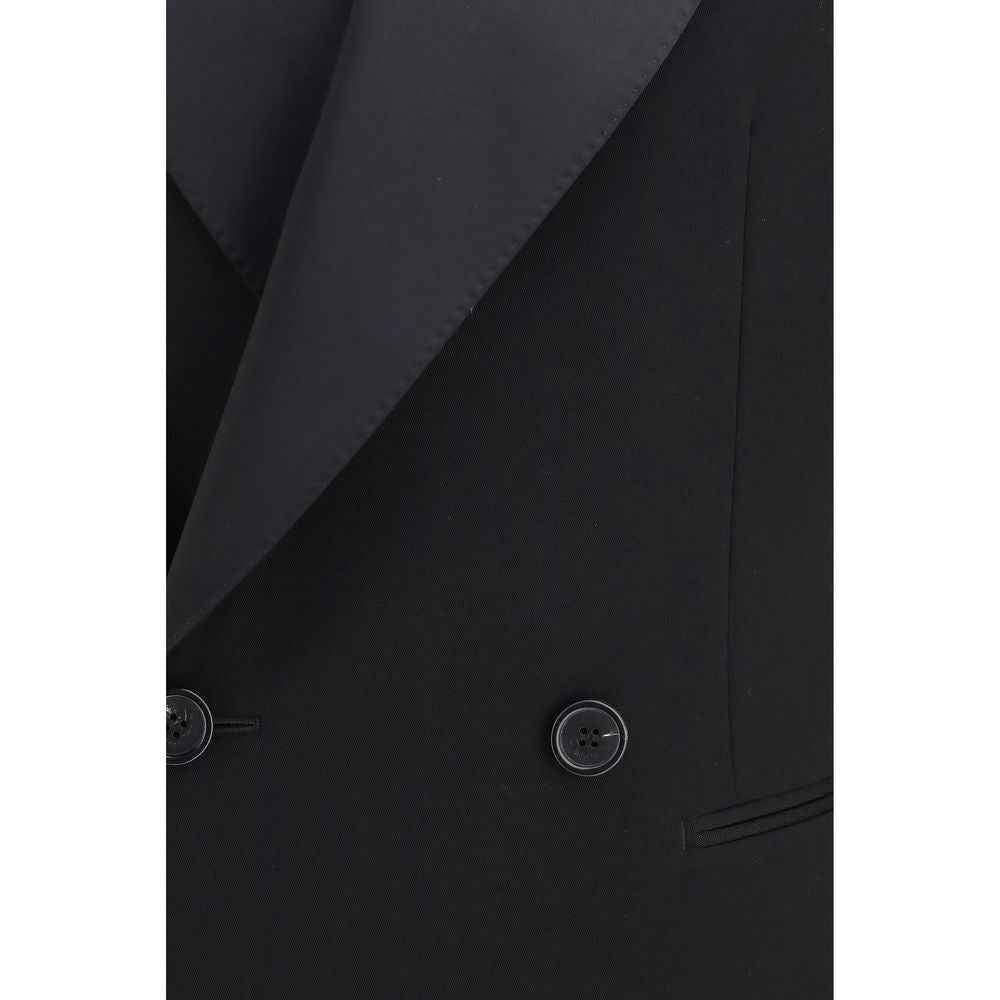 Black Wool Oves Aries Leather Jacket
