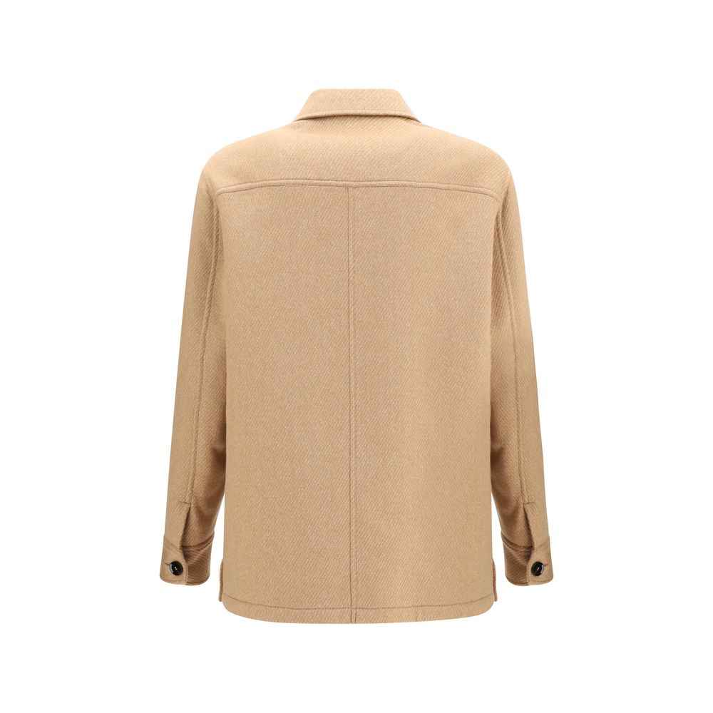 Beige Cashmere Leather Jacket