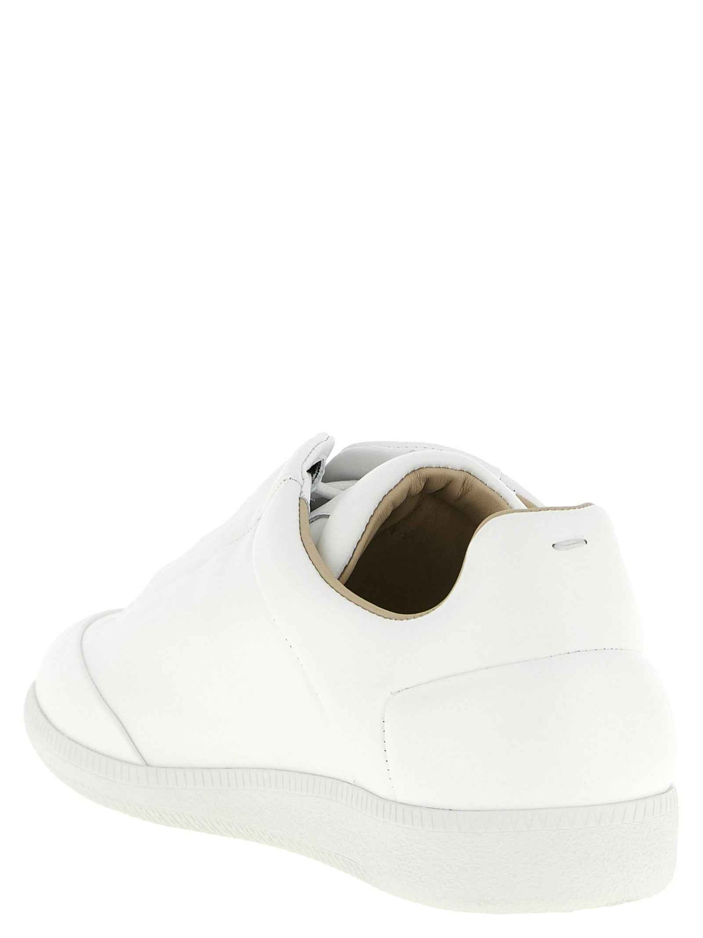 White Calfskin Low Top Sneakers