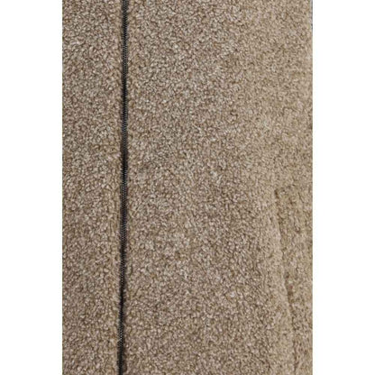 Beige Polyester Sleeveless Jacket