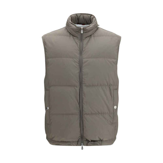 Gray Polyester Sleeveless Jacket