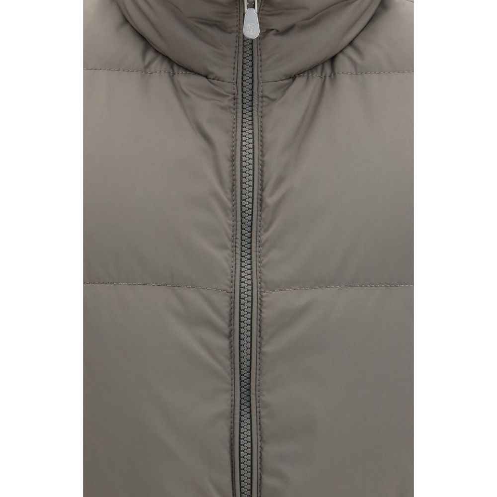 Gray Polyester Sleeveless Jacket