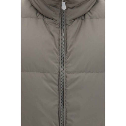 Gray Polyester Sleeveless Jacket