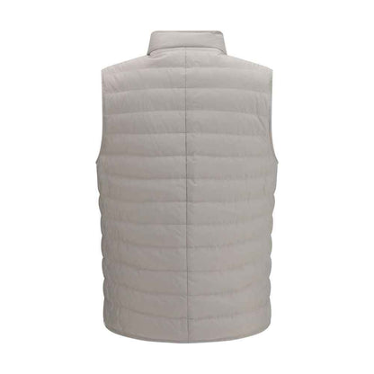 White Polyester Sleeveless Jacket
