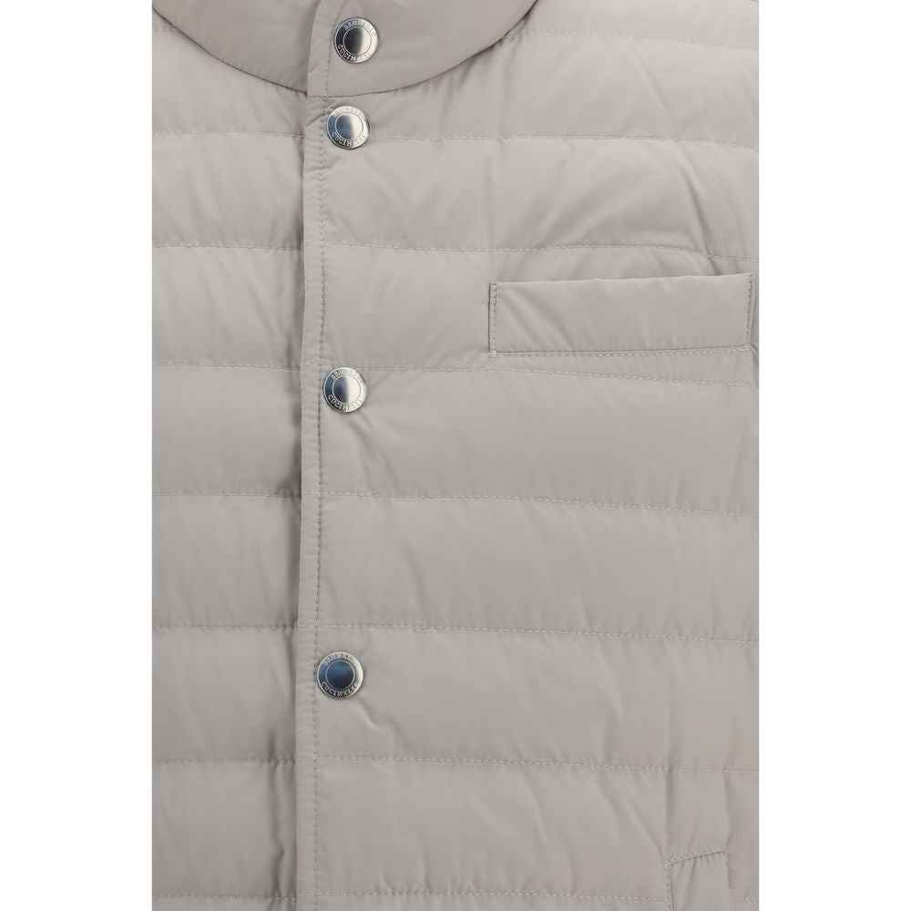 White Polyester Sleeveless Jacket