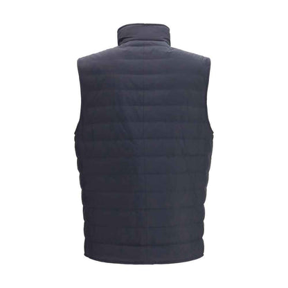Blue Polyester Sleeveless Jacket