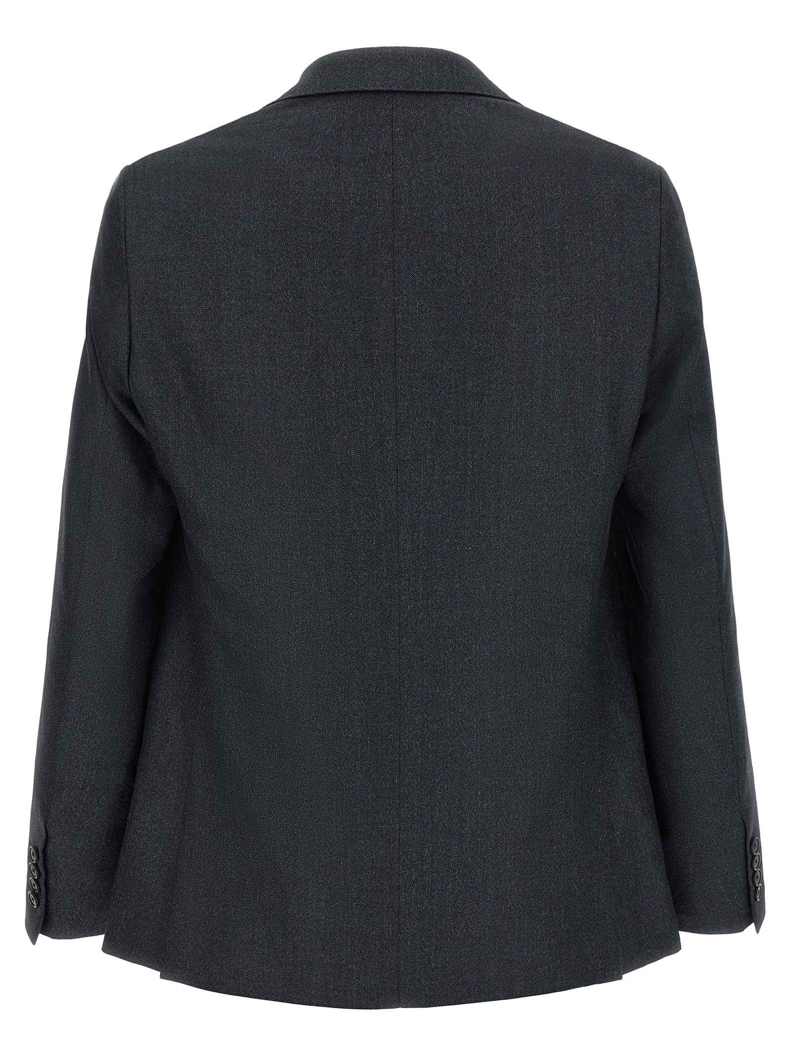 Gray Polyester Two-Piece Suit