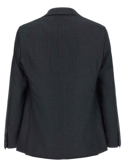 Gray Polyester Two-Piece Suit