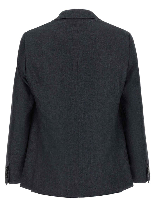 Gray Polyester Two-Piece Suit
