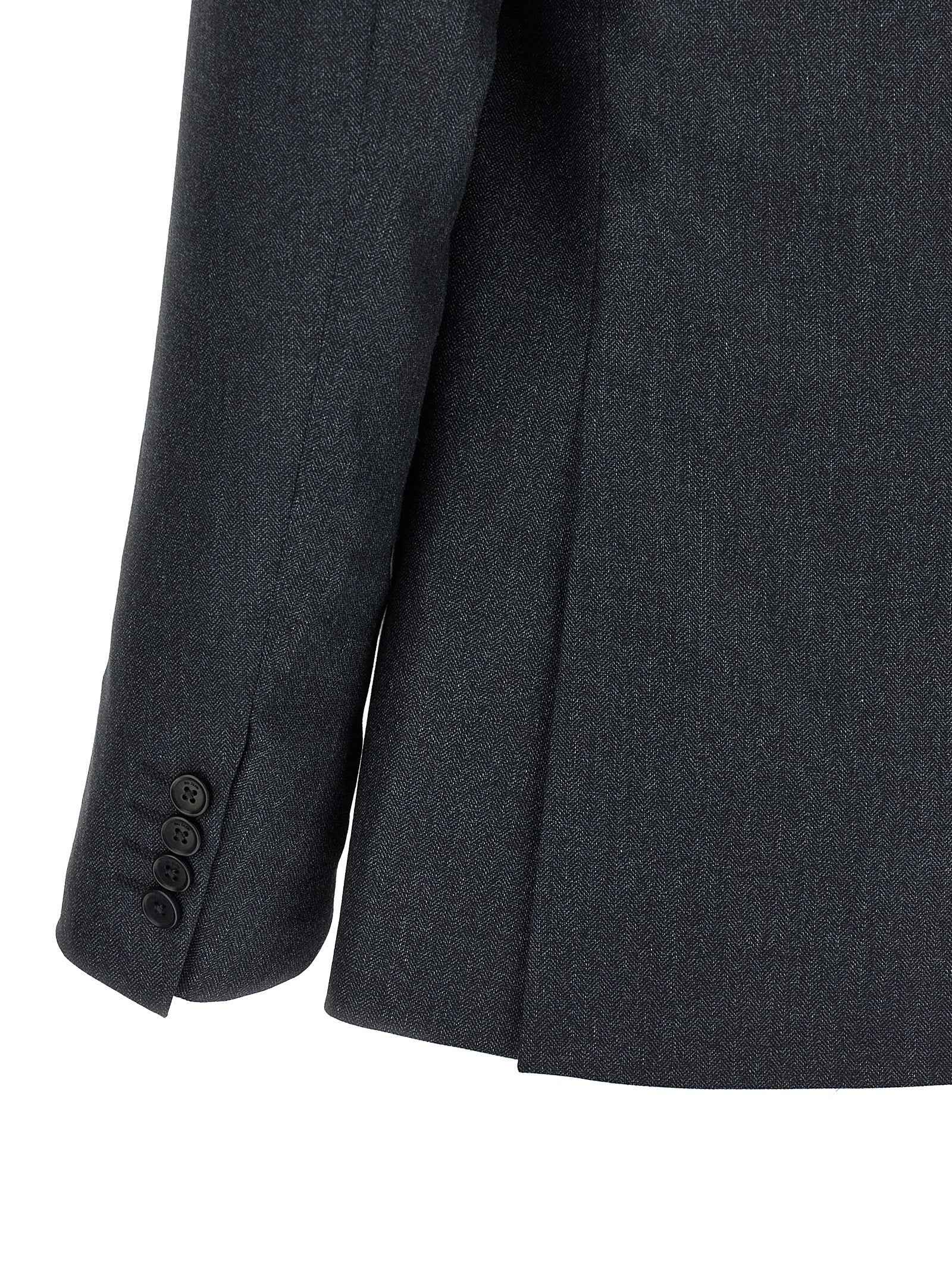 Gray Polyester Two-Piece Suit