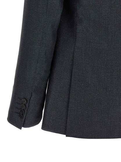 Gray Polyester Two-Piece Suit