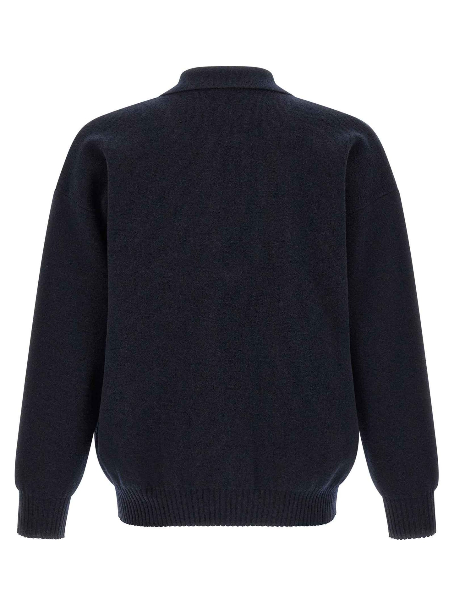 Blue Merino Wool Polo Shirt
