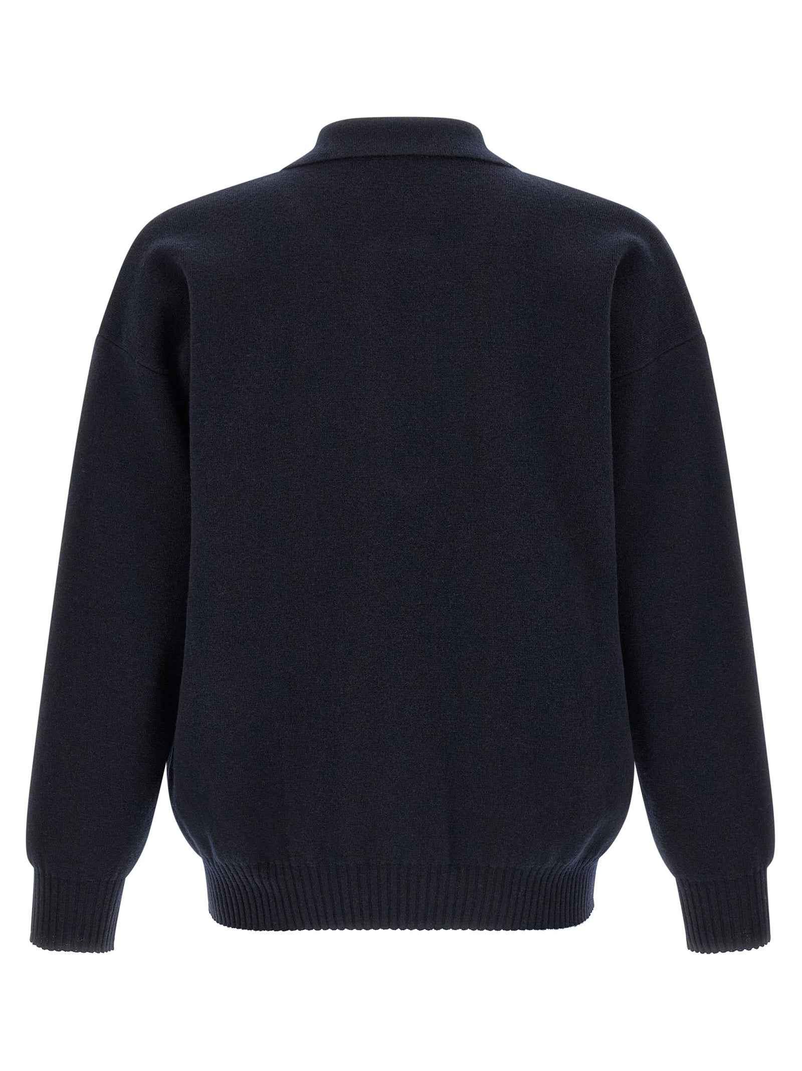 Blue Merino Wool Polo Shirt