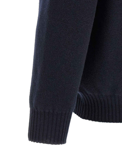 Blue Merino Wool Polo Shirt