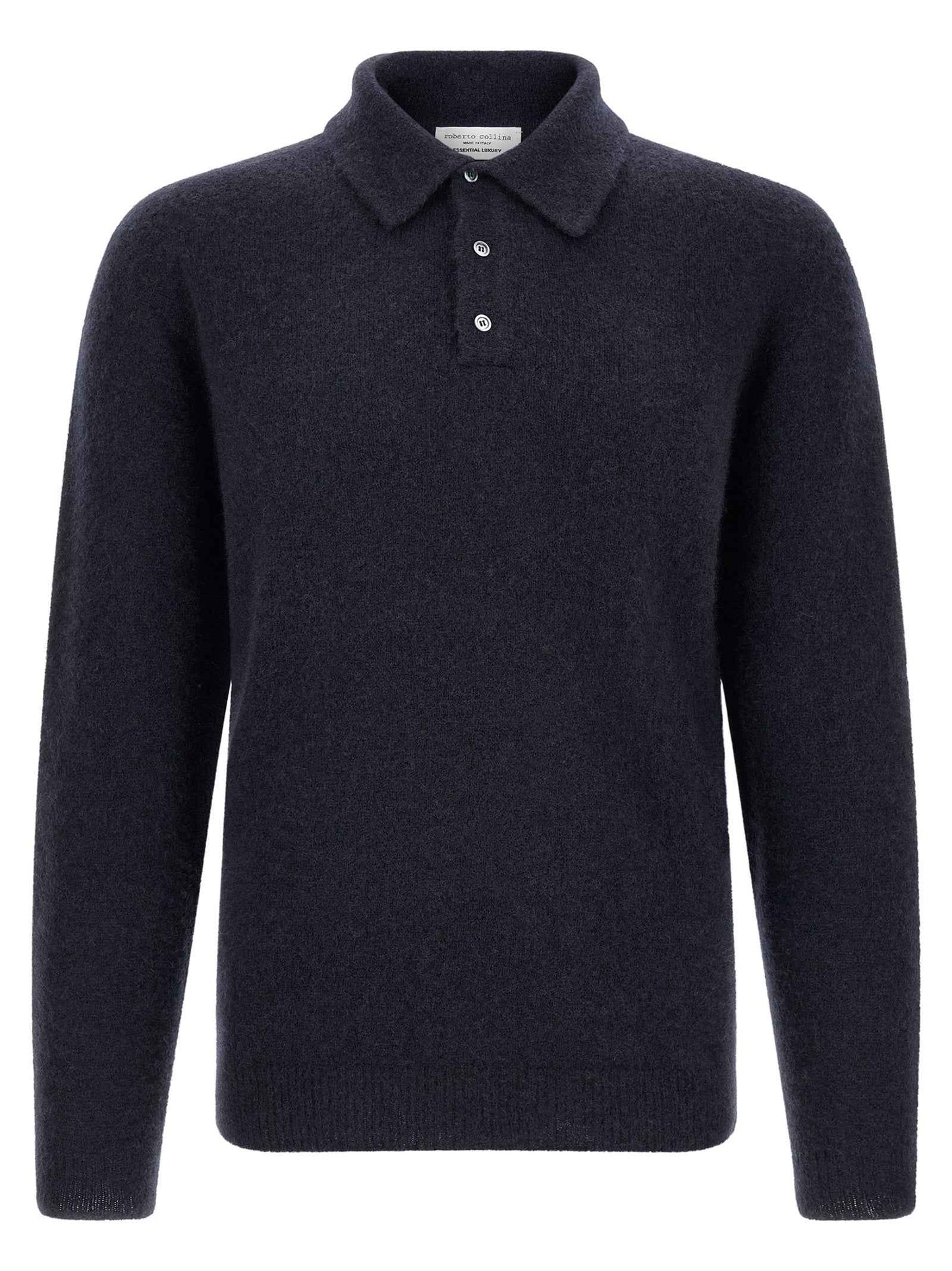 Blue Cashmere Polo Shirt