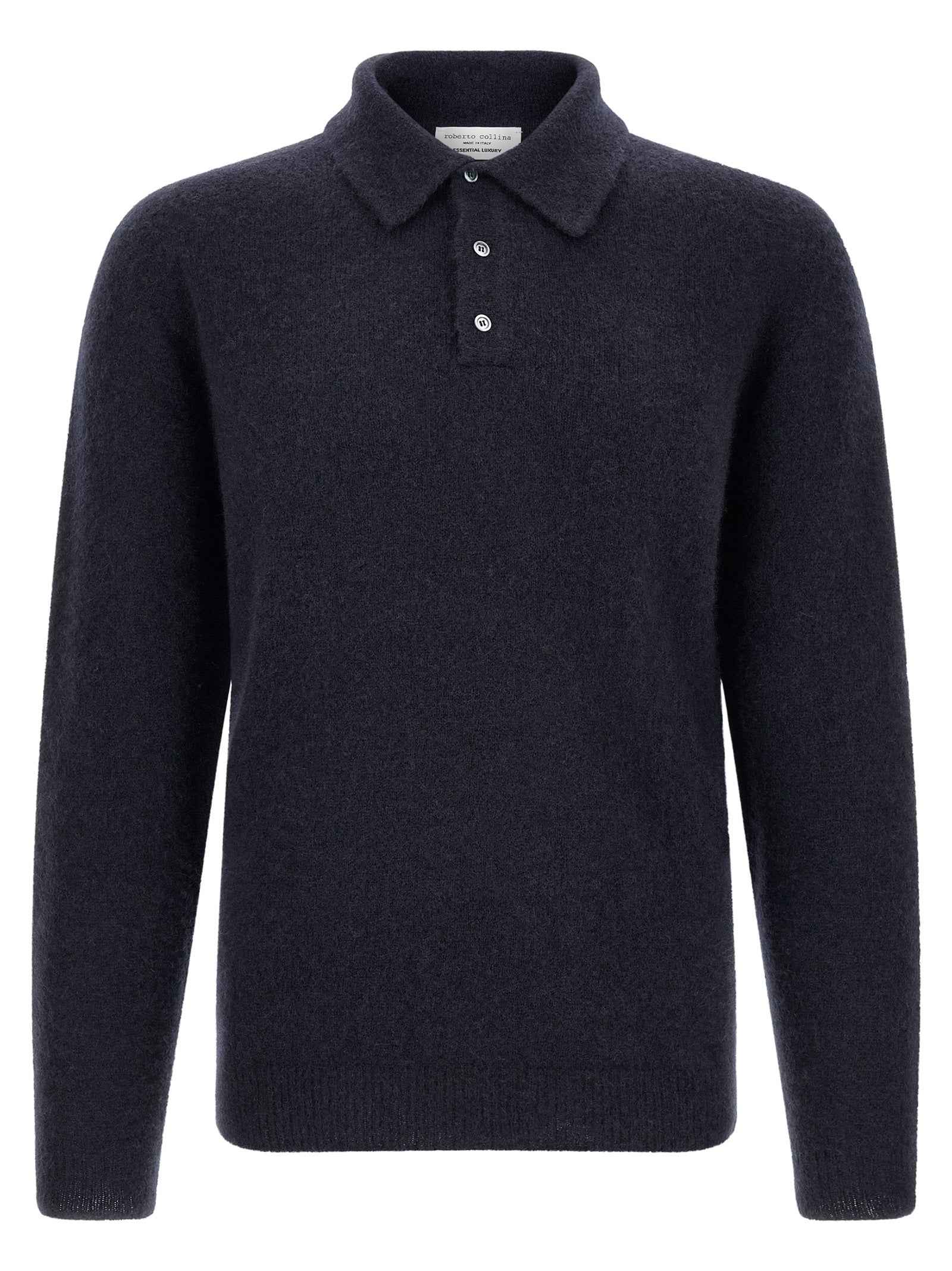 Blue Cashmere Polo Shirt