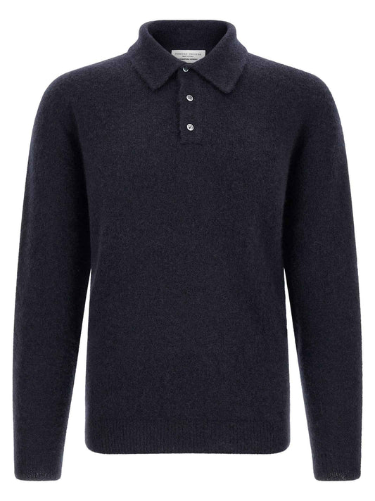 Blue Cashmere Polo Shirt
