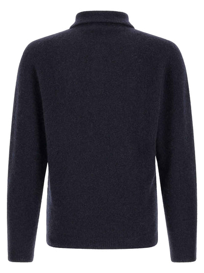 Blue Cashmere Polo Shirt