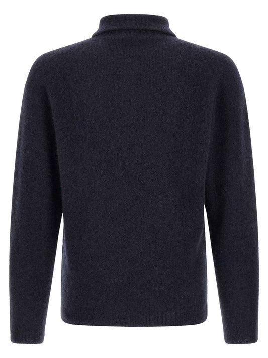Blue Cashmere Polo Shirt