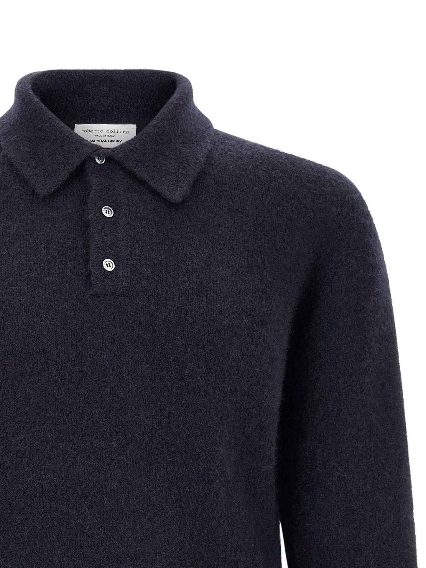Blue Cashmere Polo Shirt